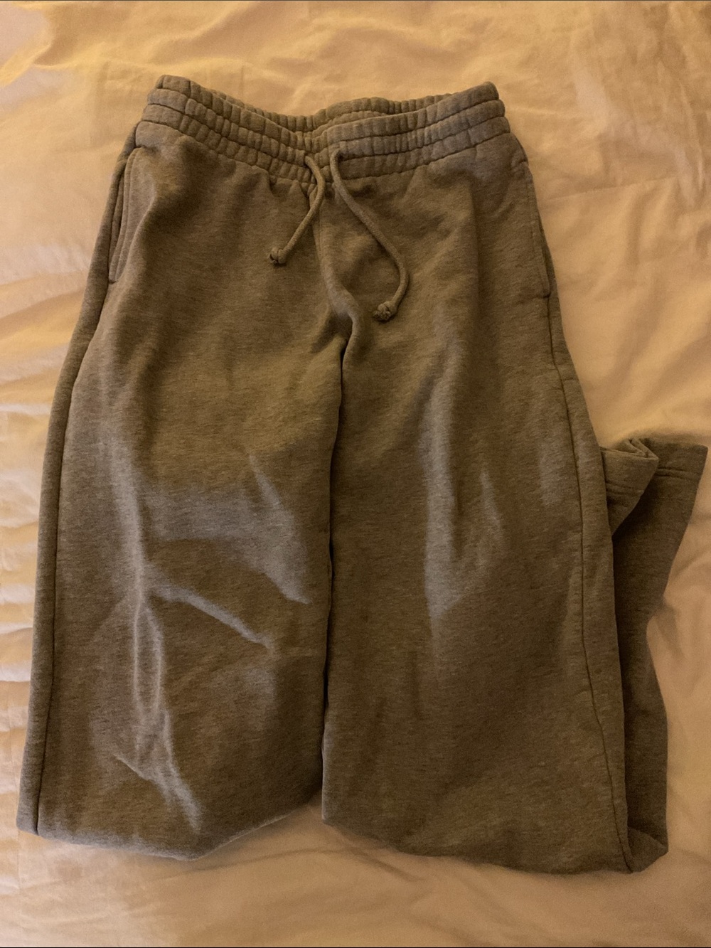 Grey Aritzia Wide Leg Sweatpants